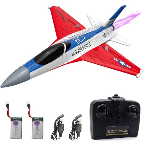 Dollox RC Airplane Toys F-16 Fighting Falcon 2.4Ghz 2CH Remote Control Plane Jet RC Fighter...
