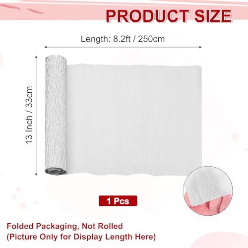 Image of MECCANIXITY Crepe Paper Roll 8.2ft Long 13 Inch Wide for Wedding Ceremony Various Large Festivals Decoration, Silver