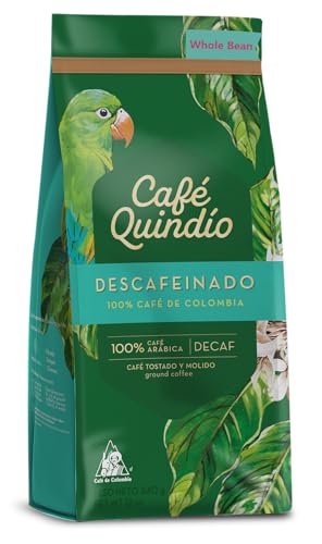 Image of Cafe Quindio Medium Roast 100% Colombian Excelso Whole Bean Arabica Coffee - Decaf - 12 Ounce (Pack of 1)