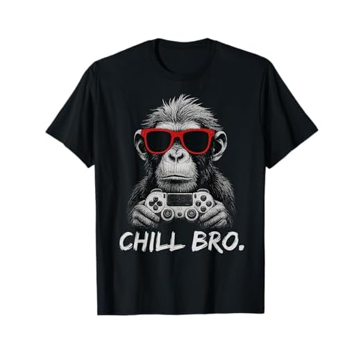 CHILL BRO - Cooler Affe mit Sonnenbrille Geschenkidee Gamer T-Shirt