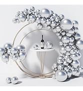 130PCS Metallic Silver Balloons Different Sizes 18" 12" 10" 5" Balloon Garland Arch Kit perfect f...