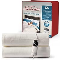 Sunbeam Sleep Perfect Antibacterial Electric Blanket King Single | Fully Fitted, Washable, Auto-Off Timer, Safety Overheat Protection BLA6331