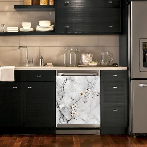 Image of BVBOX Dishwasher Magnet Cover 23 inchx26 inch, Reusable Magnetic Refrigerator Covers, Decorative Magnets Cover Fridge Door Skin Panel Stickers for Home Kitchen Appliance