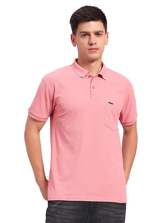black blink! "Men’s Black Polo T-Shirt with Pocket | Casual & Formal Wear | Soft Cotton Blend, Half Sleeve Collared Neck Polo Shirt for Men (in, Alpha, 2XL, Regular, Standard, Peach)-picture-42