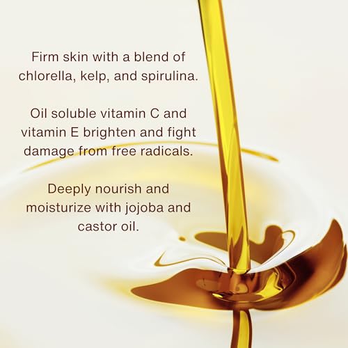 Fig + Vine Firming Body Oil Serum with Triple Algae Complex | Non Greasy, Fast Absorbing Moisturizer with Vitamin C, E, Jojoba, Castor for Firming & Brightening | Pistachio, Caramel, Vanilla Scented Body Oil