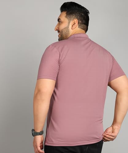 Image of INKKR Plus Size Men's Regular Fit Solid Polo Tshirt