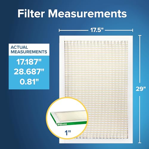 Image of Filtrete 17.5x29x1 AC Furnace Air Filter, MERV 8, MPR 700, Tough on Pollen, Easy on Airflow, 3-Month Pleated 1-Inch Electrostatic Air Cleaning Filter, 4-Pack (Actual Size 17.187 x 28.687 x 0.81)