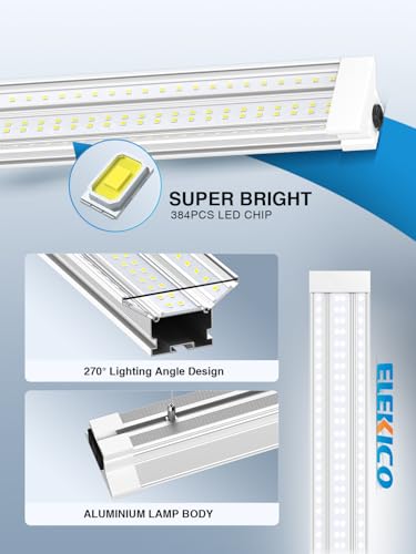 Image of Upgrade Super Bright 6 Pack 60W LED Shop Lights 4FT 9000LM 5000K for Shop | 4' 5000K 48 inch Linkable 4FT LED Shop Light Fixture For Workshop Garage Warehouse Workbench Supermarket Basement Barn