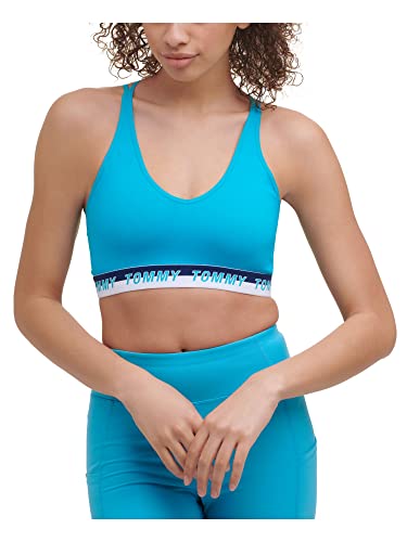 Tommy Hilfiger Sport Womens Logo Fitness Sports Bra Blue L #TOP17