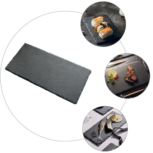 Platos de piedra aislados para sushi x2, 25x12cm miniatura 7