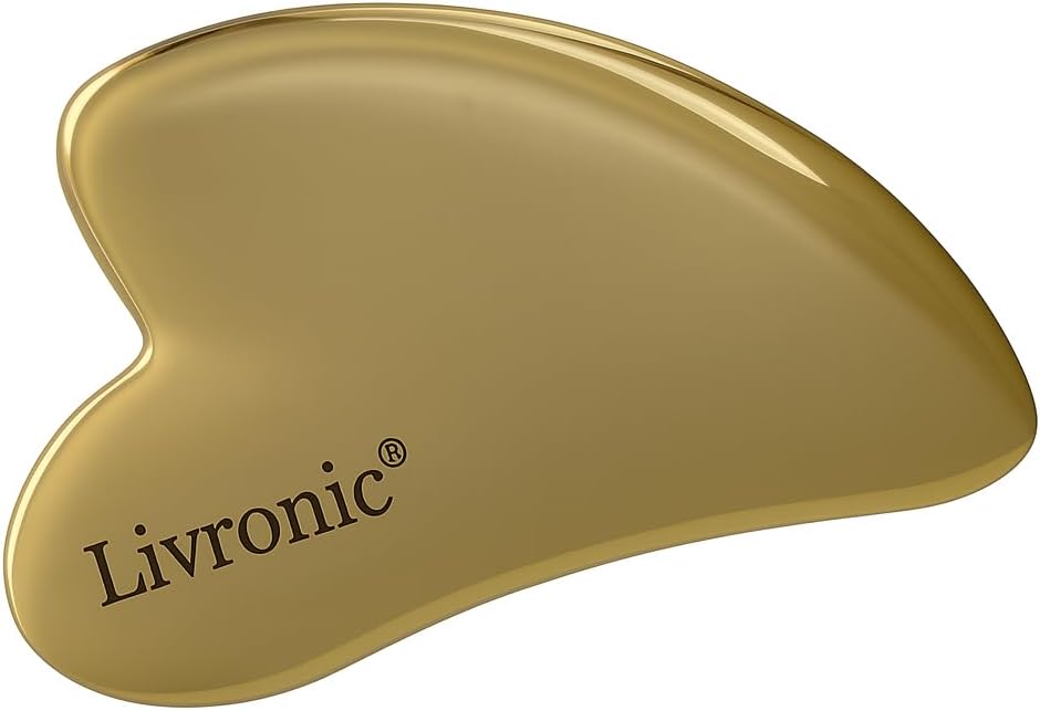 Livronic® Solar Powered Face gua sha (Kansa Gua sha) |Removes Face Fat & Double Chin | Reduces Puffiness | Uplifts & Tightens Skin | Adds Glow and Brightness |100% Pure Kansa (Pack of 1)