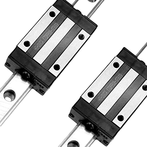 Image of [2 Pack] HGR20 /HGH20 150mm / 5.9inch Linear Sliding Rail Guide with 2 Pcs HGH20CA Linear Bearing Sliding Carriage Block for 3D Printer, CNC Machine and Routers (150mm)