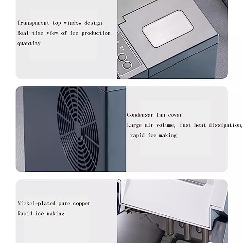 Fabricadora de hielo de sobremesa, 7 cubos listos en 8 minutos, máquina eléctrica para hacer hielo, ideal para hogar, cocina y oficina miniatura 2