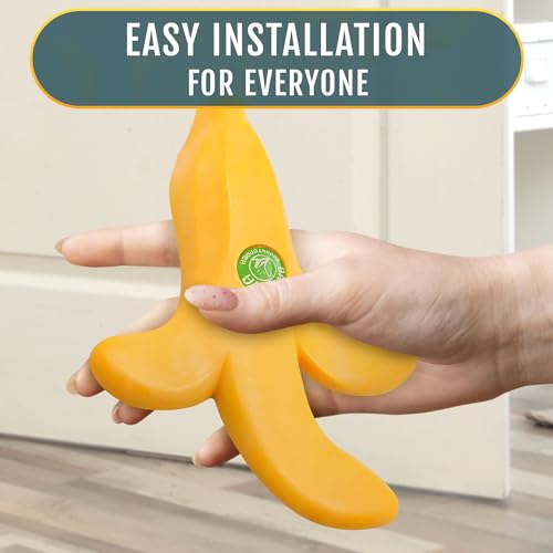 Cute Door Stopper - Banana Decorative Door Stoppers for Bottom of Door, Flexible & Non-Slip, Convenient Size (7.48" X 5.9" X 1.26") - Protects Floors, Designs for Home, Office, or Hotel