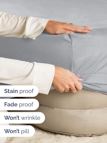 Image of Extra Deep King Fitted Sheet - Single Fitted Sheet Only - Steel Blue | Easily Fits 18 inch to 24 inch Mattress, Soft, Wrinkle Free, Breathable & Comfy, Extra Deep Pockets Hotel Luxury Fitted Sheet