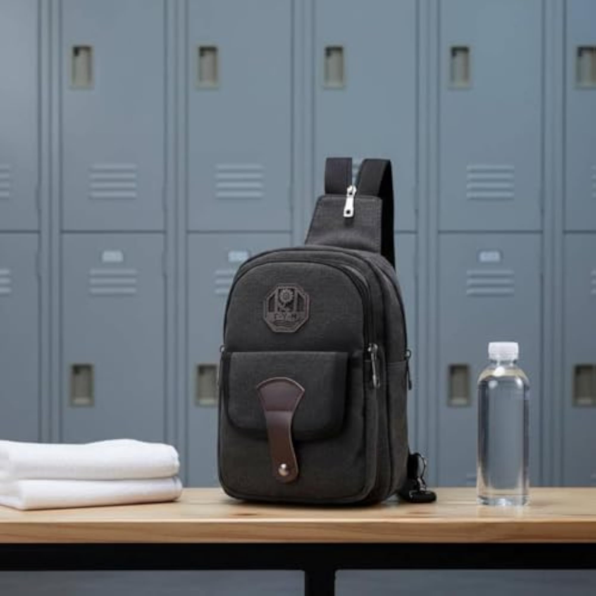 Men's Adjustable Strap Canvas Sling Bag for Travel