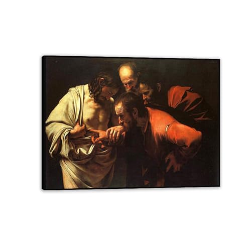 Tableaux sur Toile L'incrédulité de saint Thomas Caravage affiche décoration murale maison