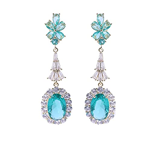 Boucles d'oreilles pendantes argent 925 et pierres ovales 12x46mm pour femme