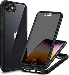 CENHUFO Compatible with iPhone SE 2022/2020 Case,iPhone 8/ iPhone 7 Case Built-in Privacy Screen Protector,Shockproof Case with Anti Spy Tempered Glass Screen Protector for iPhone 8/7/SE2/SE3 -Black