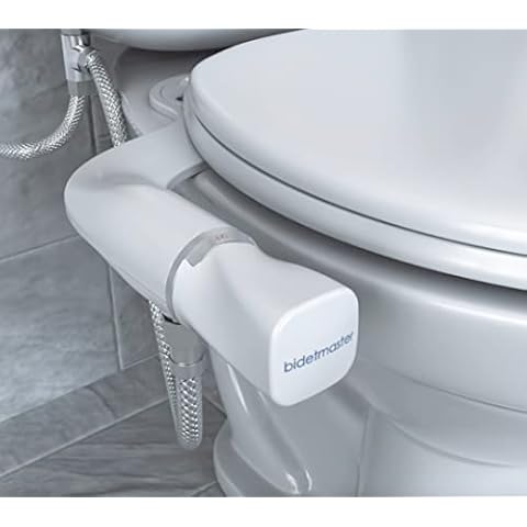 bidetmaster Ultra-Slim"Infiniti" Bidet Attachment for Toilet, Dual Nozzle (Feminine/Posterior Wash) Self-Cleaning Bidet Seat, Adjustable Water Pressure Bidet Toilet Seat Brass Inlet Non Electric Cover