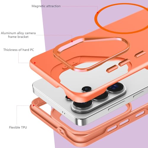 Coque Samsung S26 orange silicone rigide support arriere et photo