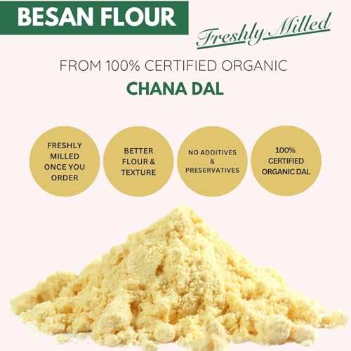 Image of Pure Tree Certified Organic Besan Chana Atta | 5 Kg / 5000 g | Chana Flour | Freshly Milled Fine Besan Organic Gram Flour | Kadalai Maavu | Chana dal flour | Chana Besan
