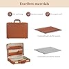 Briefcases for Men, Professional Leather Briefcase with Lock, Hard Shell Business Brief Case, Durable Executive Attache Case for Laptop Documents, Mens Hard Briefcase for Work Office Travel, Brown #3