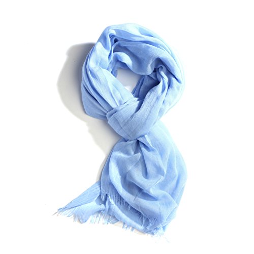 Women's All Season Solid Color Light Weight Oblong Large Scarf Shawl(3111-Aqua)