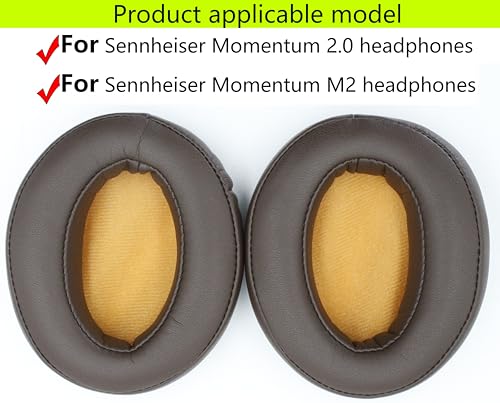 Replacement Ear Pads Compatible with Sennheiser Momentum2.0 Brown | For Sennheiser HD1 Over-The-EAR headphones Memory Foam/Protein Leather Earpads Earmuffs miniatura 2
