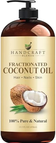 Handcraft Blends Fractionated Coconut Oil – 100% Pure & Natural Premium Grade Coconut Carrier Oil for Essential Oils, Massage Oil, Moisturizing Hair Oil & Body Oil – 458 ml