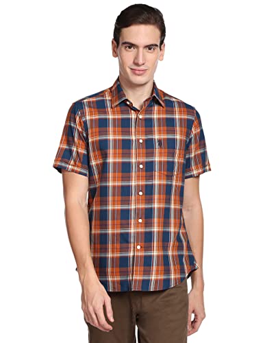 Image of U.S. POLO ASSN. Plaid Check Twill Casual Shirt(8905706591475) Rust