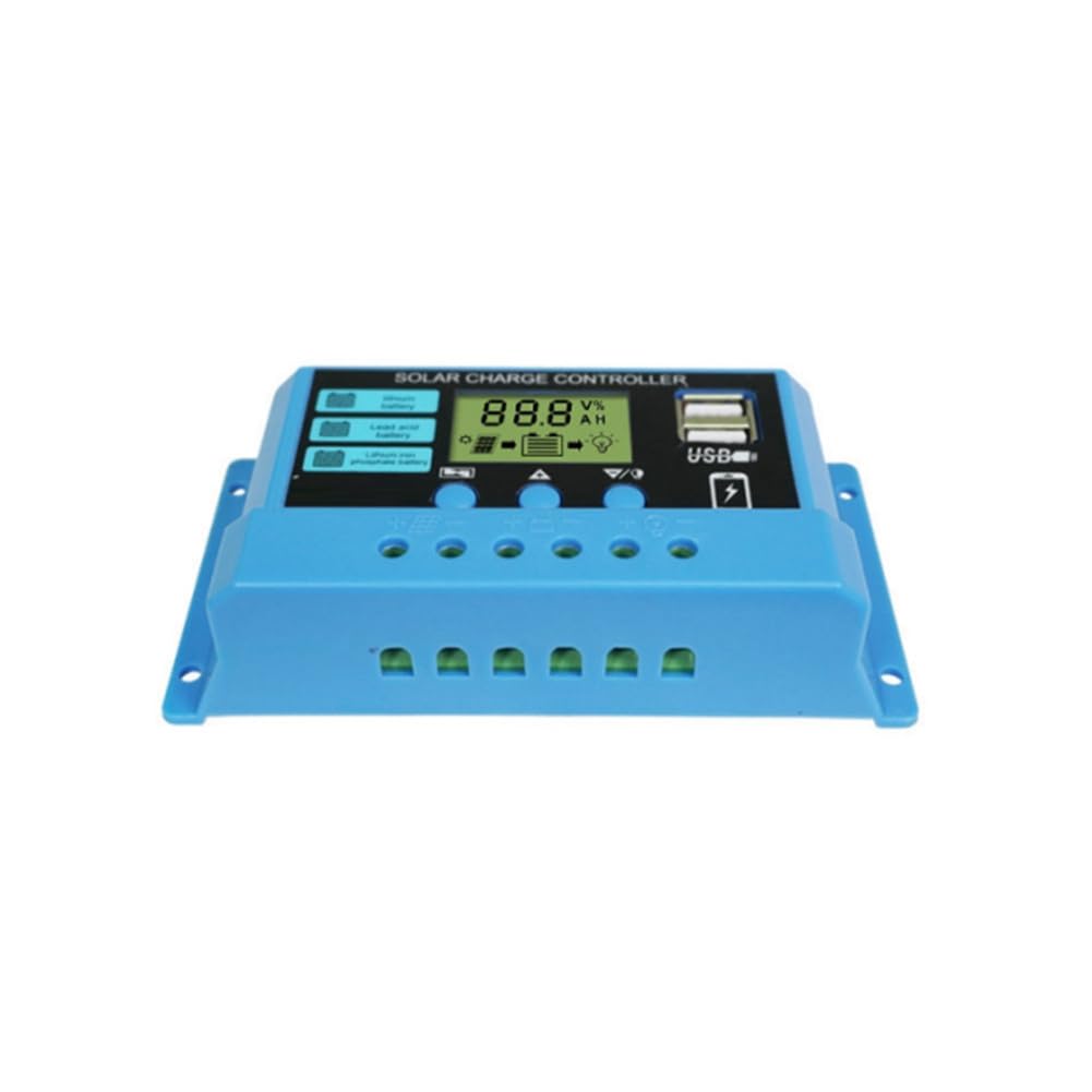 Jnchdghwa Blue Pv Regulator 12V 24V 30A Pwm Solar Charge Controller Dual Usb Port Lithium Iron Lifepo4 Battery Charger Stabilizer