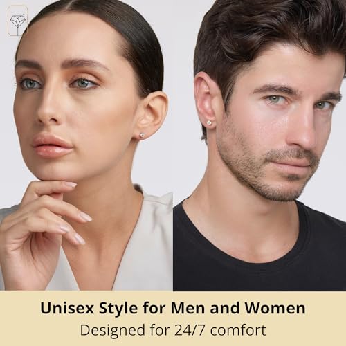 14k Gold Solitaire Round Cubic Zirconia Earrings Studs for Women & Men | Anti Tarnishing CZ Stud Earrings with 14k Gold Butterfly Pushbacks | 4MM-7.5MM by MAX + STONE3