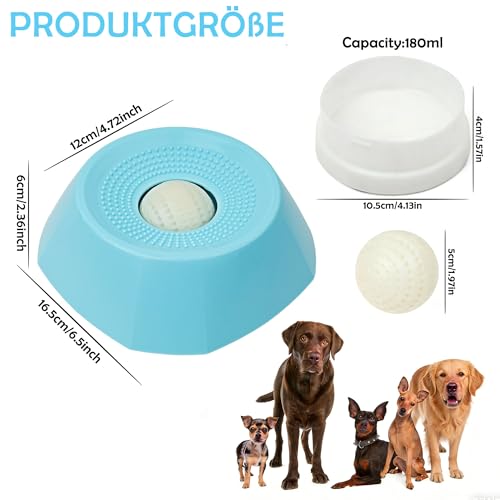 GEVECORI Verbessert Schleckball Hund, Leckspielzeug für Hunde, Llick Bowl Hund Mit Antirutschmatte Leckball für Langsames Fressen für Große, Mittlere, Kleine Rassen - Neue Größere Version