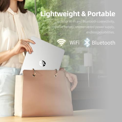 Image of HP 14 inch Chromebook with ChromeOS Flex | 8GB RAM, 64GB eMMC | Designed Purely for School and Work | Thin and Light | Game App Not Allowed | Snowflake White | No Mouse