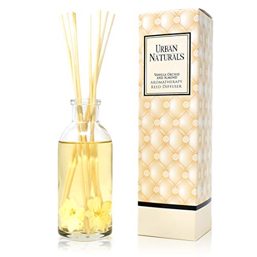 Urban Naturals Vanilla Orchid and Almond Scented Reed Diffuser Oil Set | Rich