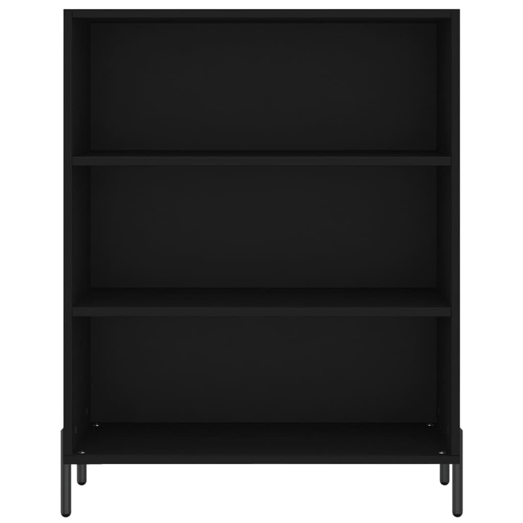 Homgoday Półka z drewna inżynieryjnego czarny 69,5 x 32,5 x 90 cm, półka na książki, regał na książki, regał na książki, regał na dokumenty, szafka na dokumenty, dekoracja biura salon dom biblioteki