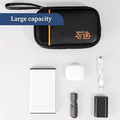Image of HomeStrap Tech Organizer Case for Electronics Accessories | Storage Pouch for Chargers, Cables, Power Banks, SD Cards & Earphones | Waterproof & Travel-Friendly Gadget Bag - Black, Small