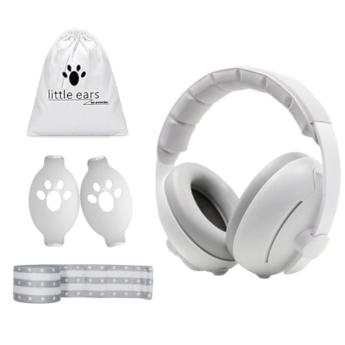 Image of Baby Bucket 2-in-1 Infant Noise Reduction Ear Muffs | Baby Ear Protector for Kids with 25dB Noise Cancellation | Adjustable Silicone Strap & Soft Snug Fit Earpads
