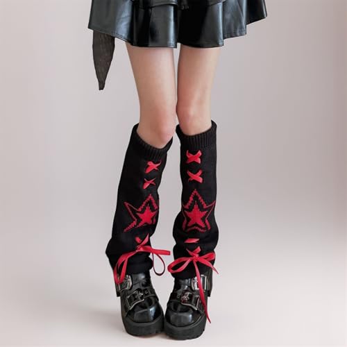 Goth Y2k Leg Warmers for Women Gothic Cute Grunge Cutecore Rave Emo Punk Hippie Knit Warm Winter Alt2