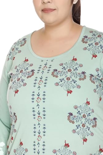 Image of In Love Women's Plus Size Printed Long Tops, Round Neck 3 /4 Sleeve Relaxed Fit Longline T-Shirt Tunic