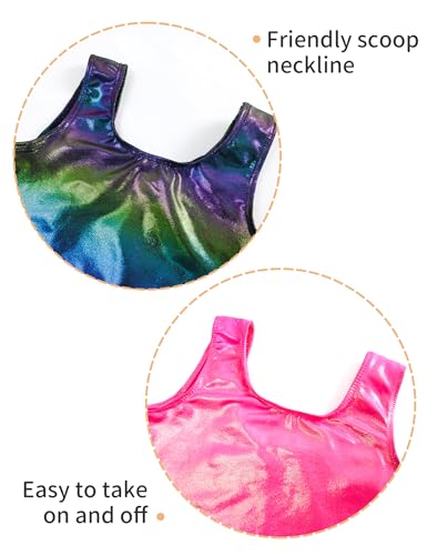 Image of 2 Pack Leotard for Girls Gymnastics Sparkly Sleeveless Unitards