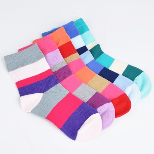 Girls Seamless Socks Rainbow Stripes Cotton Socks Kids Casual Athletic Socks For School4