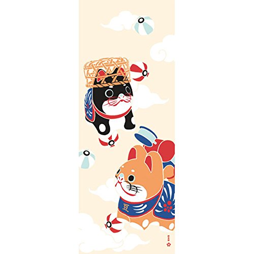 Hamamonyo Nassen Tenugui Towel Shiba Hariko Dog