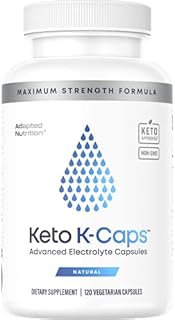 Keto K-Caps Electrolyte Capsules | Hydrate Fast & Beat Leg Cramps | 700mg Potassium, Sodium, Magnesium | No Maltodextrin | 120 Caps