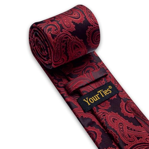 Image of YourTies Paisley Men's Necktie Woven Silk Floral Ties for Men Designer Formal Business Party Wedding