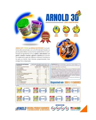 Pre-Workout - Arnold 3D Xtreme 300g - Arnold Nutrition - Sabor Green Apple Blast (Maçã Verde)