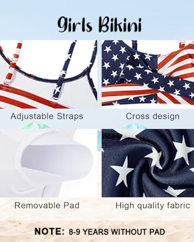 Image of Century Star Girls Swimsuits for Teens Bikini 2026 Solid Teen Bathing Suits Adjustable Straps Swimwear Padded 8-15 Years