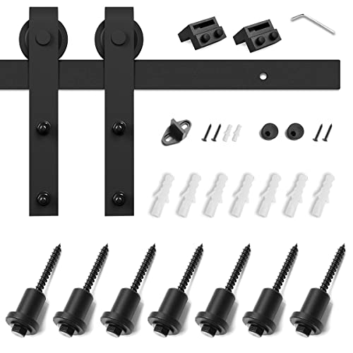 image for SMARTSTANDARD 9 Feet Heavy Duty Sturdy Sliding Barn Door Hardware Kit-