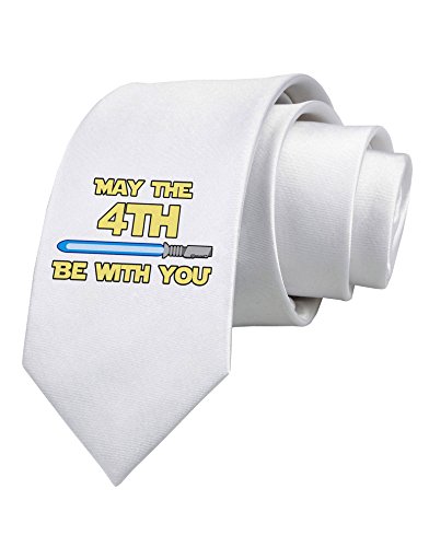 TOOLOUD 4th Be With You Beam Sword 2 Printed White Neck Tie